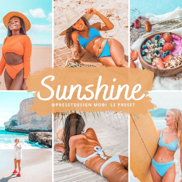 10 Sunshine Lightroom Mobile Preset, Warm Sunlight Photo Editing for Instagram Influencer, Golden Summer Filter for Blogger, Beach Preset