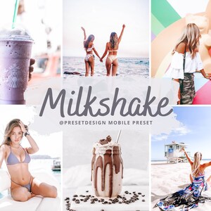 7 MOBILE Lightroom Presets MILKSHAKE, Pastel Airy Presets, Instagram Bright Presets, Blogger Photo Filters, Soft Phone Presets, DNG file
