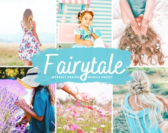 10 Fairytale Mobile Lightroom Presets, Dreamy Vibrant Preset For Instagram Influencer, Soft Bright Colorful Filters, Vivid Color Pop Preset
