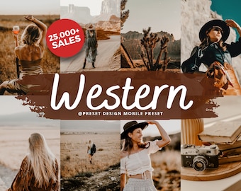 17 WESTERN Lightroom Presets Rustic Presets, Instagram Filter, Vintage Preset, Countryside Filters for Blogger, Cowgirl Presets, Warm Preset