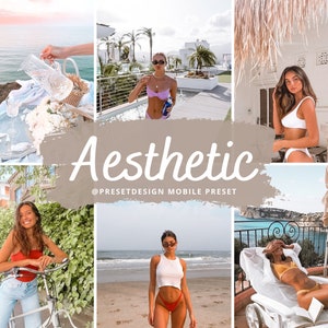 10 preimpostazioni estetiche per dispositivi mobili Lightroom, fotoritocco beige per influencer di Instagram, filtro naturale chiaro per Blogger, preimpostazione cremosa, Dng