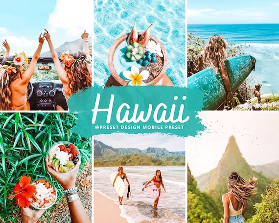 10 HAWAII Mobile Lightroom Presets, Summer Travel Preset for Instagram Influencer, Sea and Beach Photo Filter For Blogger, Tan Skin Preset