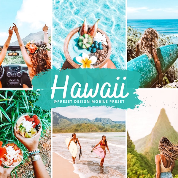 10 HAWAII Mobile Lightroom Presets, Summer Travel Preset for Instagram Influencer, Sea and Beach Photo Filter For Blogger, Tan Skin Preset