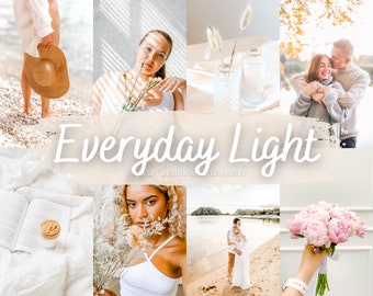 10 Everyday Light Lightroom Mobile Presets, Bright Filter for Bloggers, Light and Airy Presets, Natural Light Photo Filter for instagram dng