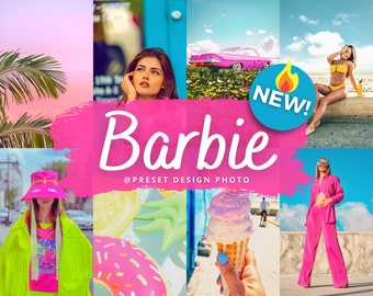 20 BARBIE Lightroom Presets for Mobile & Desktop, Summer Preset, Instagram presets, Pink vibrant preset, Blogger presets, Beach Preset