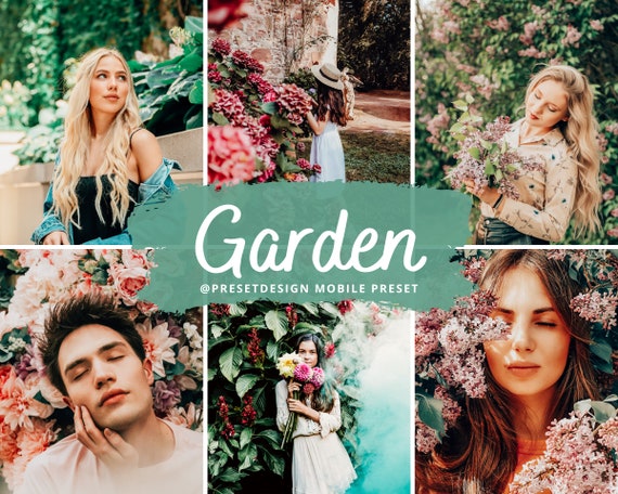 10 Garden Lightroom Mobile Preset, Warm Vintage Photo Editing for Instagram Influencer, Travel Natural Filter for Blogger, Colorful Preset