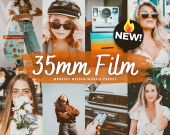 16 35mm Film Lightroom Mobile & Desktop Preset | Retro Analog Preset | Vintage Instagram Filter | Polaroid Presets | Film Aesthetic Preset
