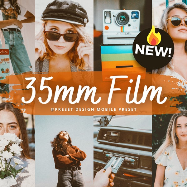 16 35mm Film Lightroom Mobile & Desktop Preset | Retro Analog Preset | Vintage Instagram Filter | Polaroid Presets | Film Aesthetic Preset