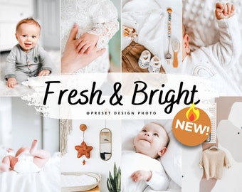 17 Fresh & Bright Presets for Lightroom Mobile, Bright Indoor Photo Filter, Clean Bright Natural Presets for Everyday Indoor Photography