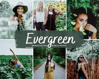 8 Evergreen Mobile Lightroom Presets, Green Preset for Instagram Influencer, Tropical Summer Blogger Preset, Green Plant & Nature Preset