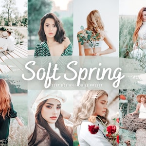 13 SOFT SPRING Lightroom Presets for Mobile and Desktop, Light Airy Blogger and Instagram Photo Filters, Bright Preset for Photo Editing