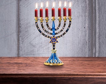 Zion Judaica Aluminum Tea Light Candle Holder Jerusalem Star of David