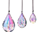 Set of 3 Crystal Prism Window Hanging Glass Sun Catcher 50 63 76mm AB Chandelier Prisms Hanging Drop Pendants Wedding Decor