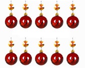 5pcs Tawny Hanging Crystal Round Ball Prism Chandelier Lighting Drops Pendants 30mm