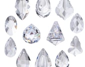 12pcs Clear Jewelry Crystals Pendants Chandelier Hanging Drops Prisms Glass Suncatcher Parts Hanging Ornaments for Home,Office,Garden Decor