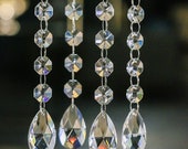 Wedding Decoration 10pcs Crystals Octagonal Beads String Prism Garland Chandelier Hanging Curtain Home Party restaurant Decor