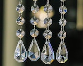 5pcs Crystal Glass Chandelier Prisms Pendant Replacement Parts Beads Suncatchers Rainbow Collection Window Hanging Ornaments