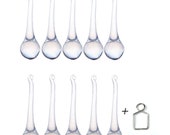 10pcs 80mm Crystal Raindrop Chandelier Parts Waterdrop Prisms Pendant Home Decoration Hanging Pendant Ornaments DIY Suncatcher Parts (Clear)