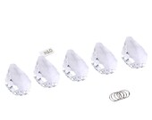 5pcs Clear Hanging Prisms Cut Crystal Chandelier Rainbow Prism Feng Shui Drops Pendants 50mm Lily Shape