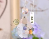 10PCS Clear 50mm Lily Suncatcher Hanging Glass Crystal Chandelier Part 14mm Octagonal Bead Pendant Prism for Wedding Decor DE1509201 10