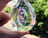 Crystal Prism Window Hanging Glass Sun Catcher 89mm AB Chandelier Parts