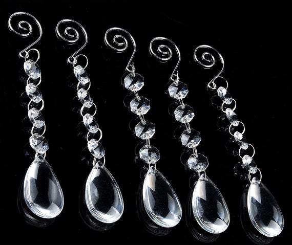 10 Pcs Clear Teardrop Assortment Chandelier Lamp Parts Hanging Image 0