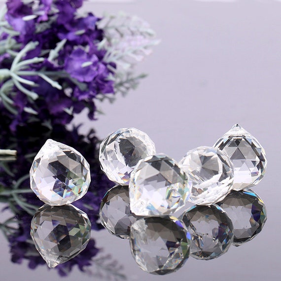 5PCS Crystal Ball Prism Lighting Pendant Parts Glass Lamp Chandelier
