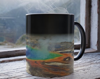 Grand Prismatic Springs Color Changing Coffee Mug - Yellowstone National Park
