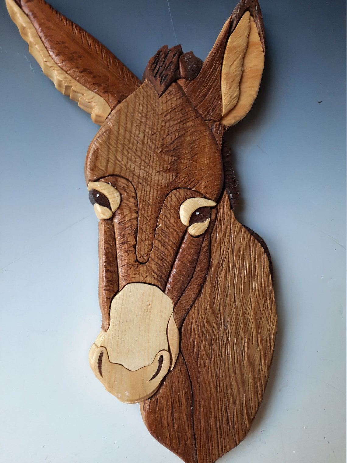 Donkey Wood Sculpture/Donkey Intarsia/Donkey Wallhanging Etsy
