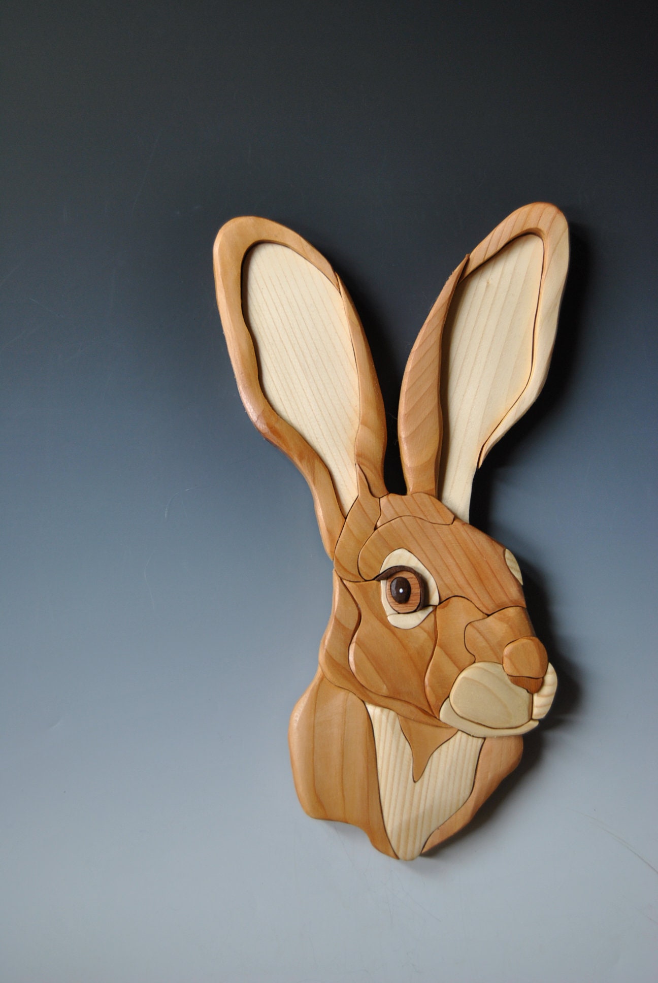 Bunny Intarsia Wallhanging/Wood Bunny/Rabbit/Hare Sculpture Etsy