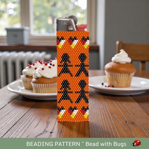 Funda para encendedor con cuentas y puntada de peyote, para niños, de Bead with Bugs
