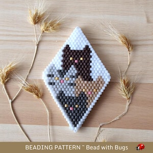 3D Peyote Stitch Beaded Pod Pattern by Bead with Bugs, The Cats, purse charm, decoration, ornament, PDF