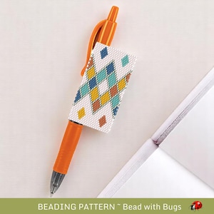 Peyote Stitch Beaded Pen Wrap, Woven Cover for Pilot G2 Pen