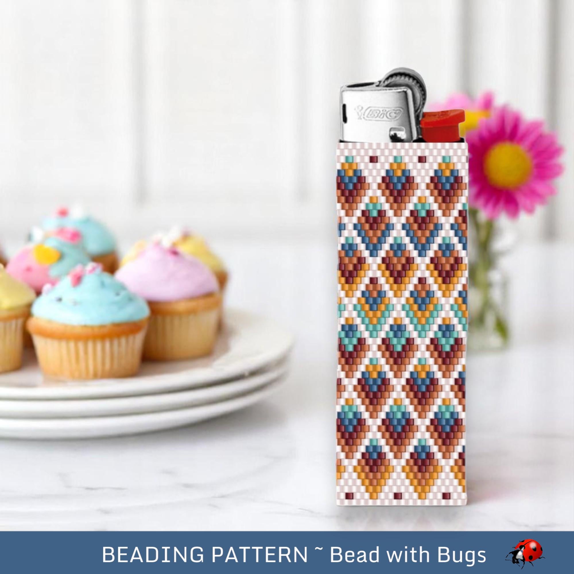 Peyote Stitch Beaded Lighter Cover, 4 Seasons by Bead with Bugs