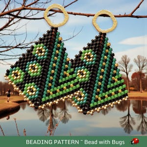 Peyote Stitch, Kite Earring Beading Pattern LILY PAD, PDF