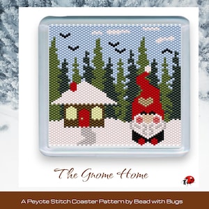 THE GNOME HOME: Peyote Stitch Beaded Coaster Pattern by Bead with Bugs