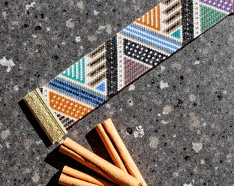 Peyote Stitch Beaded Bracelet Pattern by Bead with Bugs, October Chill, PDF Pattern