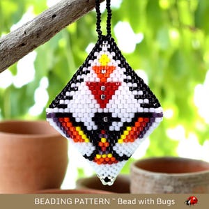 3D Peyote Stitch Beaded Pod Pattern by Bead with Bugs, Thunderbird Pod, tree ornament, decoration, purse charm, PDF