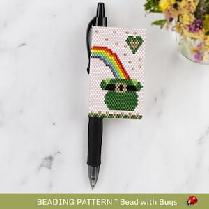 Modello per penna con perline in punto peyote, Pot of Gold, Pilot G2 (modello PDF)