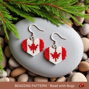 Brick Stich Perlen Ohrringe Muster von Bead mit Bugs, Oh Canada, Ahornblatt Ohrringe