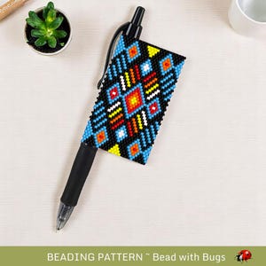 Peyote Stitch Beaded Pen Wrap, The Plains Pattern (Pilot G2)