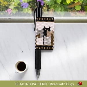 Cats Peyote Stitch Beaded Pen Wrap Pattern for Pilot G2 Pen
