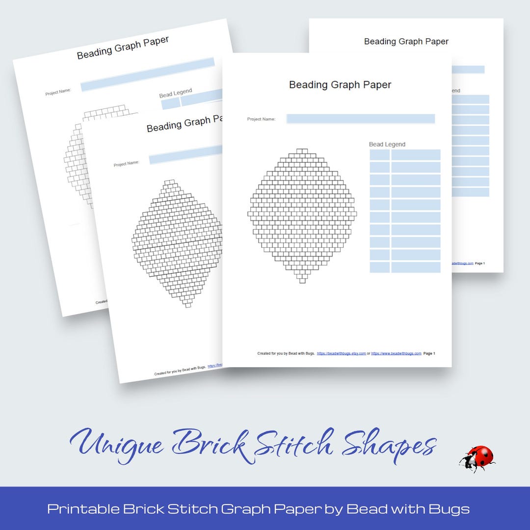 PRINTABLE GRAPH PAPER: Unique Brick Stitch Earring Graph Paper for ...