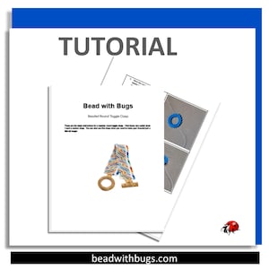 May include: A tutorial for making a beaded round toggle clasp. The tutorial includes a photo of the finished clasp and instructions on how to make it. The website beadwithbugs.com is shown at the bottom of the page.