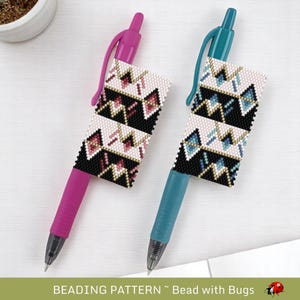 Peyote Stitch Beaded Pen Wrap Pattern, Opposites Attract (PDF Pattern)