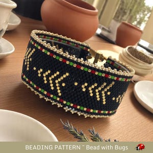 Peyote Stitch Beaded Bracelet Pattern by Bead with Bugs, Silent Night, Trees stand silently on guard on a Christmas eve, PDF