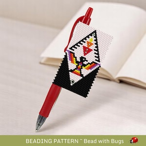 Thunderbird Peyote Stitch Beaded Pen Wrap Pattern, Pilot G2 (PDF Pattern)