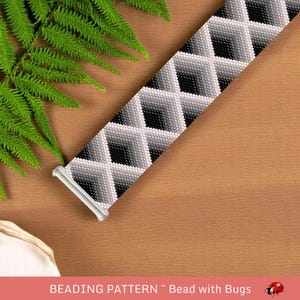 Peyote Stitch Beaded Bracelet Pattern by Bead with Bugs, The Deep, a bracelet with a 3D look using shading, PDF