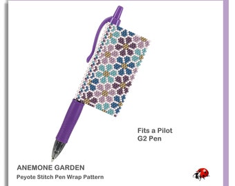 ANEMONE GARDEN: Peyote Stitch Beaded Pen Wrap by Bead with Bugs