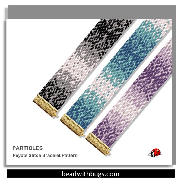 PARTICLES: A Peyote Stitch Beaded Bracelet Pattern by Bead with Bugs